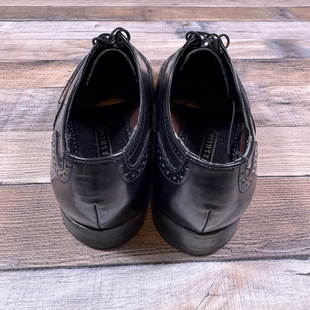 Florsheim Mens Wingtip Oxford Shoes Black Leather Brogue Lace Up‎ 8.5